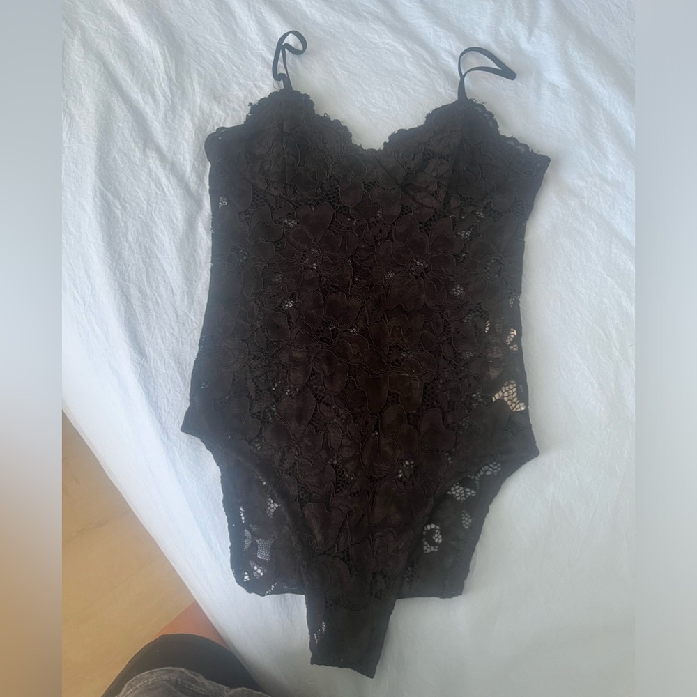 Zara black lace body suit